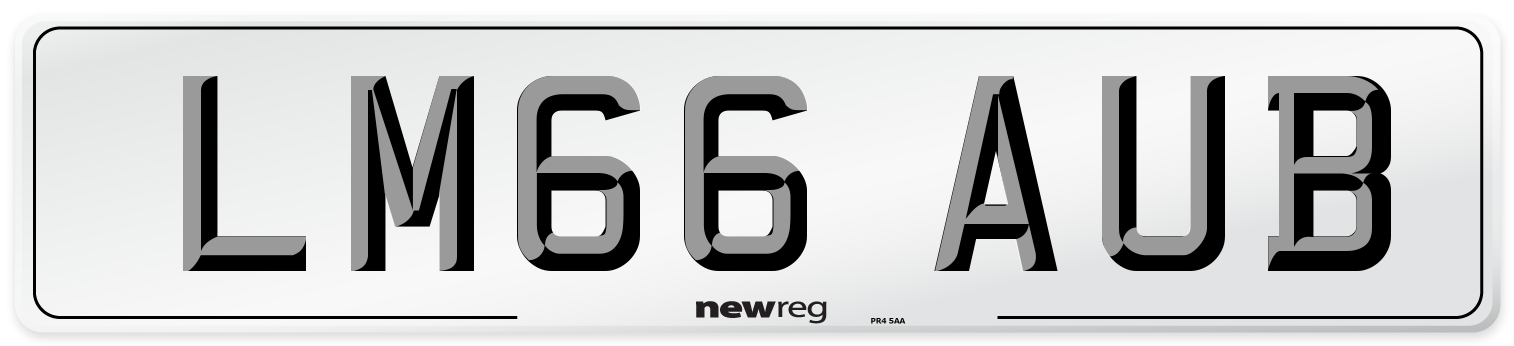 LM66 AUB Number Plate from New Reg